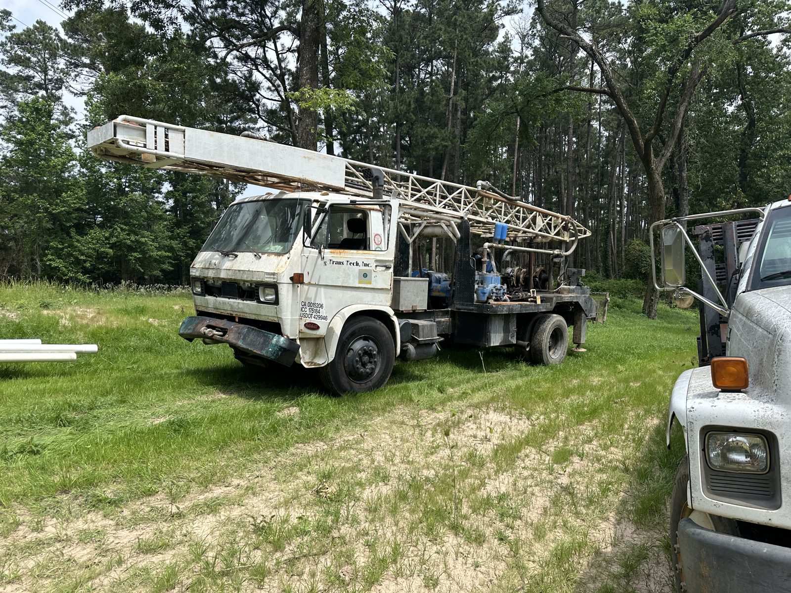 Drilling rig at work on a new water well in Pine Mills, Texas