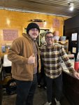 Greg McKinney's son meeting Aaron Franklin at Franklin Barbecue