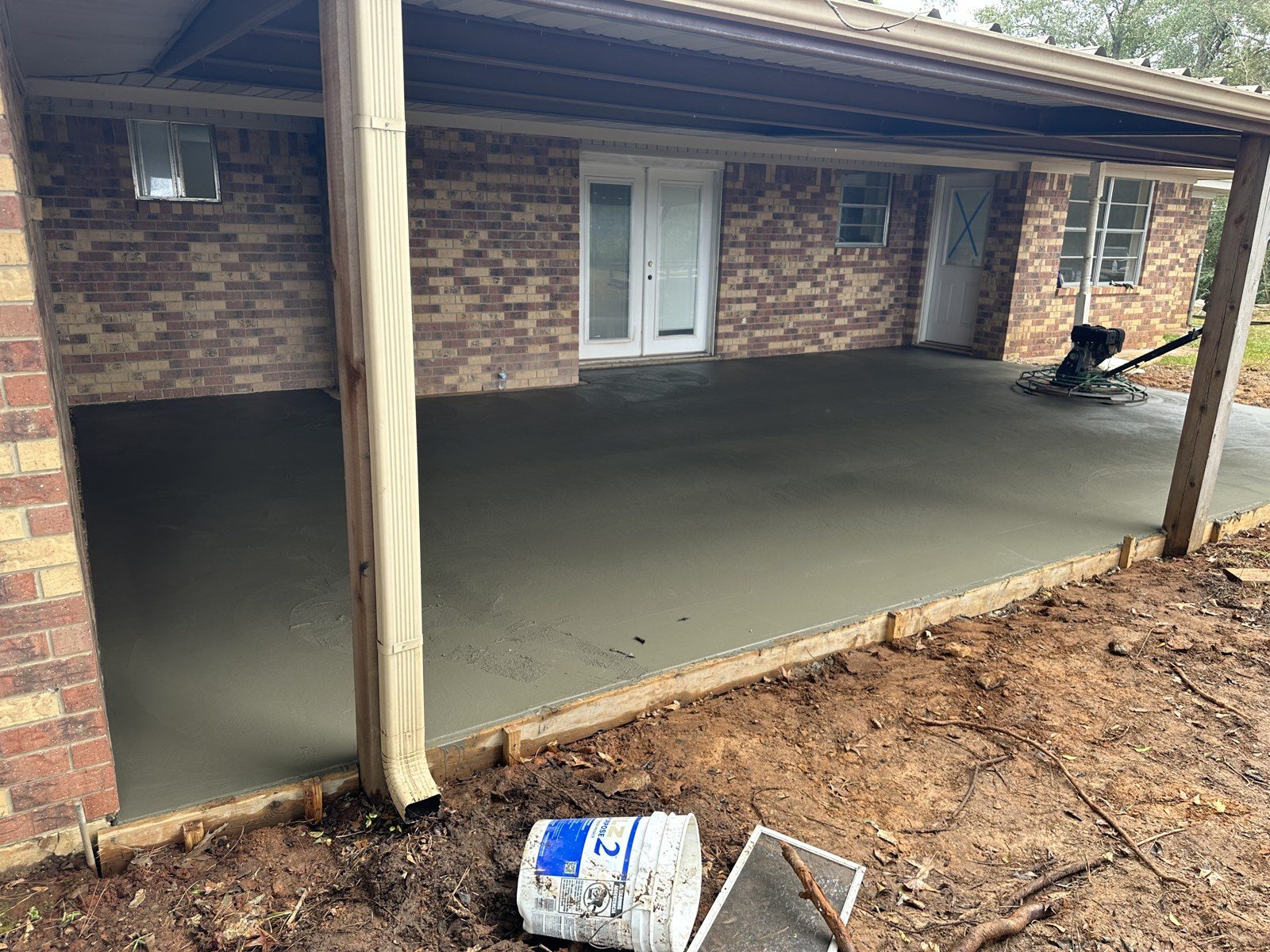 New concrete patio just poured