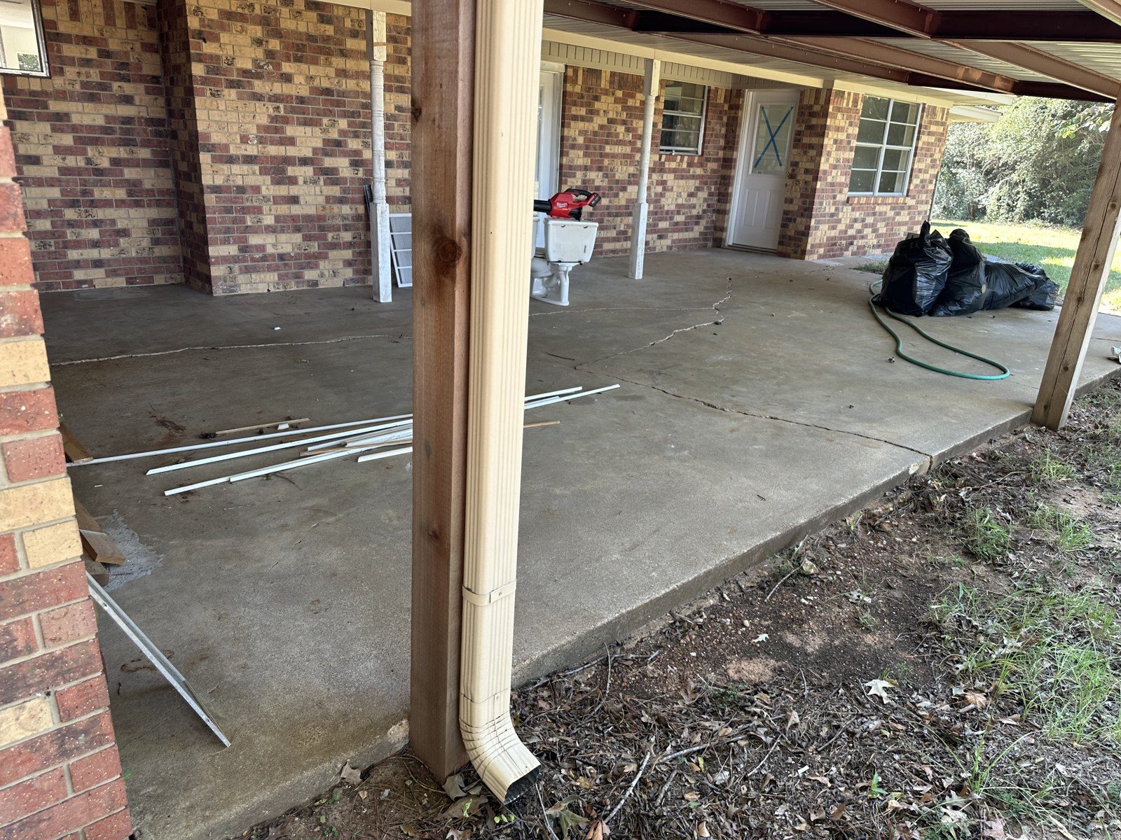 Patio forms and rebar ready for concrete