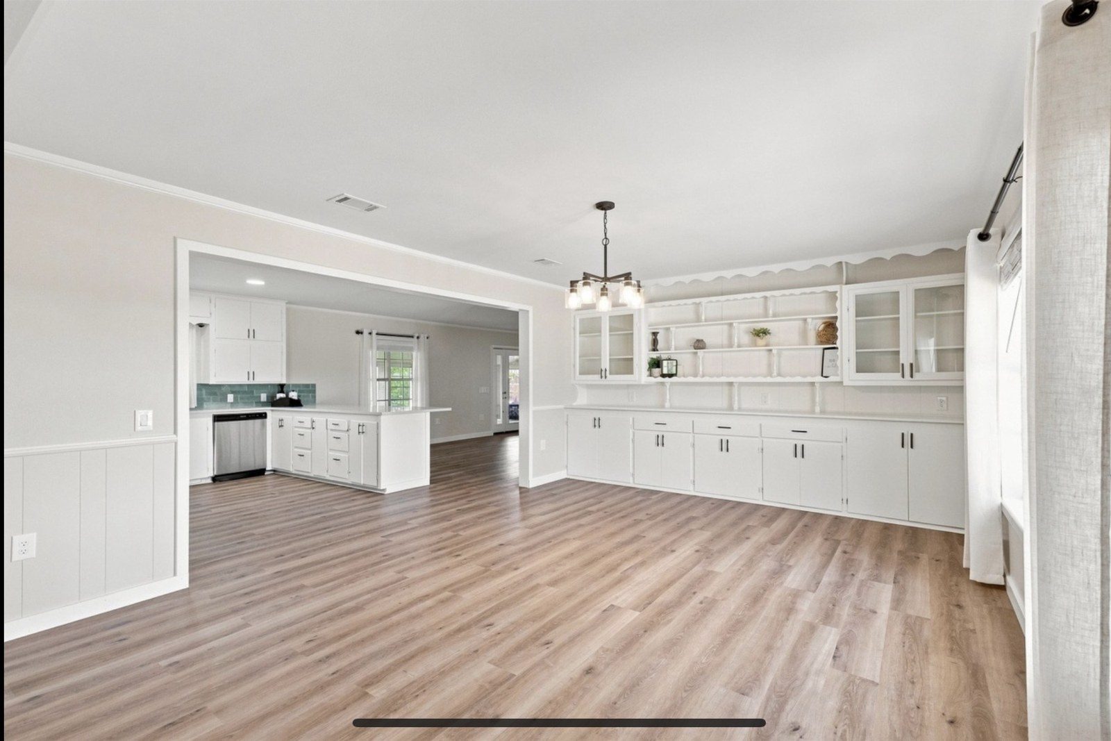 Remodeled dining room and kitchen